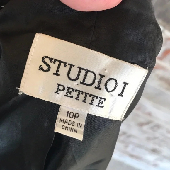 Studio 1 Petite Black Tweed Mock Pocket Blazer - Picture 11 of 12